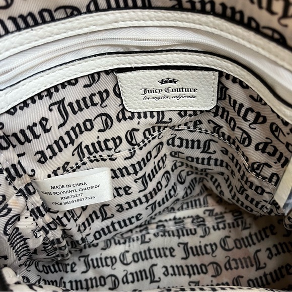 Juicy Couture All Nighter White Pebbled Faux Leather Backpack - Picture 9 of 16